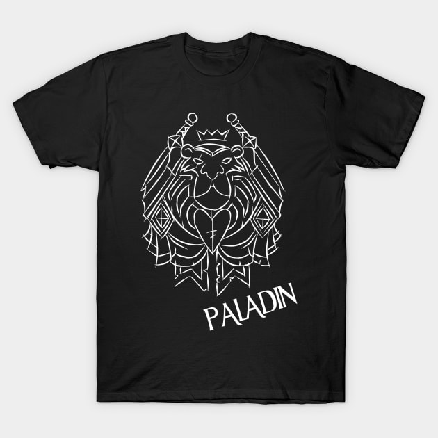 Paladin Crest (White) T-Shirt by DeLyss-Iouz